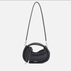 NWOT GANNI Mini recycled leather-trimmed shell shoulder bag